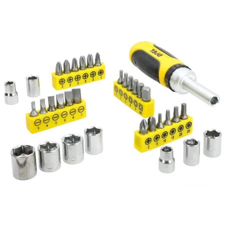 Zestaw wkrętak z grzechotka i końcówki 35 szt.