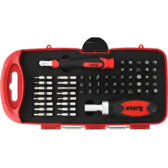 Zestaw wkrętak z grzechotką, końcówki, nasadki, 59 szt.