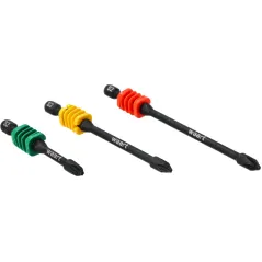 Końcówki wkrętakowe udarowe krzyżowe PH2, 3 szt., antislip