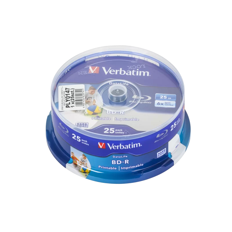 VERBATIM BD-R BLU-RAY 25GB 6X FULL PRINT NO ID CAKE 25szt