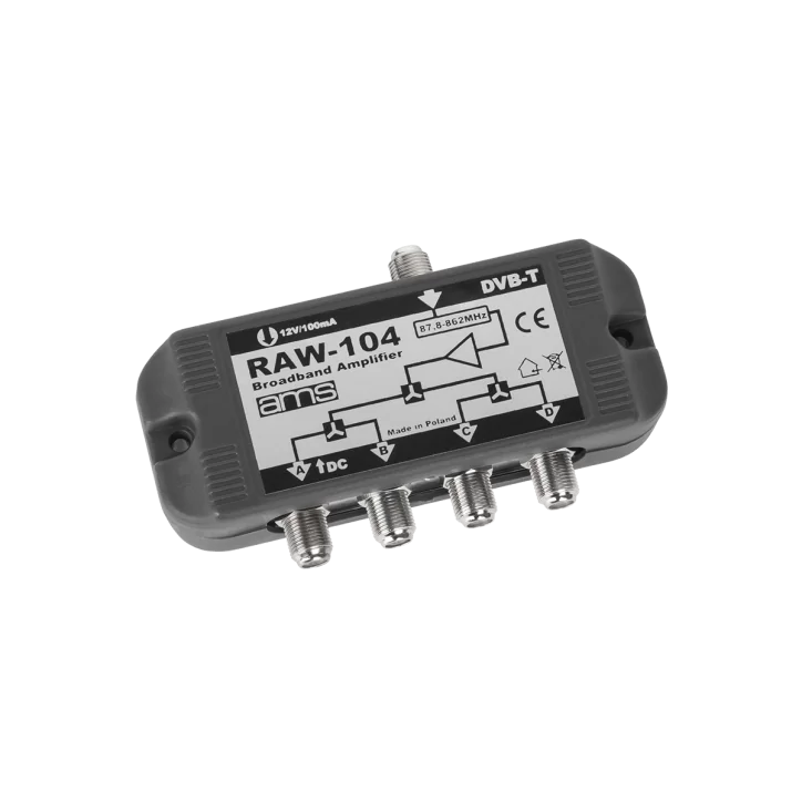 Wzmacniacz antenowy AMS RAW-104 Wzmacniacz antenowy AMS RAW-104
