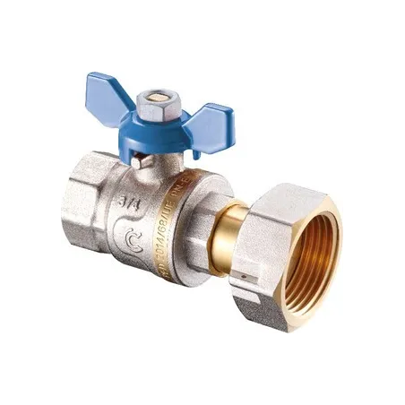 Zawór wodny kulowy GW 1" Calido S30N z nakrętką i motylkiem