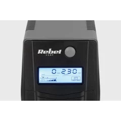 Zasilacz awaryjny komputerowy UPS REBEL model Nanopower Plus 1000 ( offline, 1000VA / 600W , 230 V , 50Hz , LCD , USB , RJ45 )