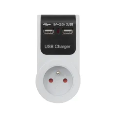 Zasilacz sieciowy wtyczkowy +2xgniazda USB GB101
