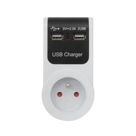 Zasilacz sieciowy wtyczkowy +2xgniazda USB GB101