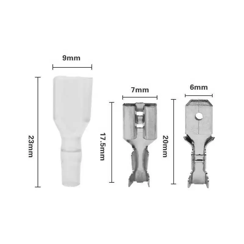 Zestaw konektorów 6,3mm+koszulki 200szt. E5933