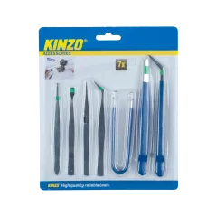 Zestaw pęset precyzyjnych 7szt KINZO