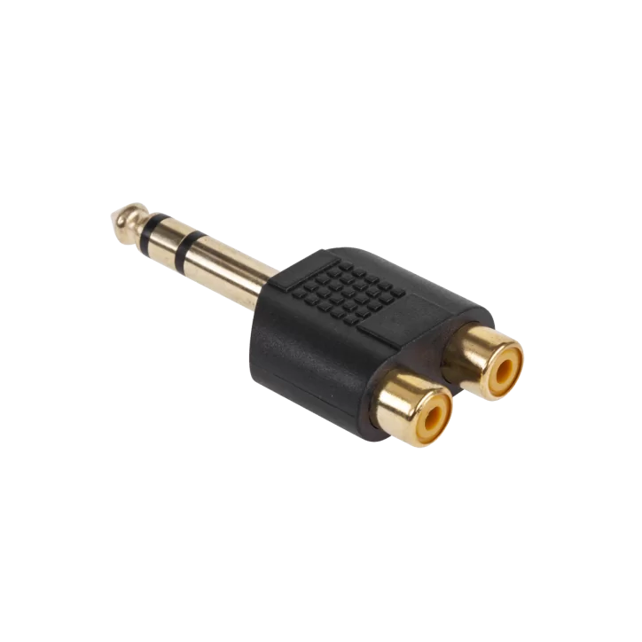 Złącze Jack 6.3 ST.-2xGN.RCA złoty