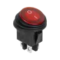 Złącze przełącznik kołyskowy okrągły 0-1 czerwony 4 piny IP65