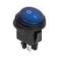 Złącze przełącznik kołyskowy okrągły 0-1 niebieski 4 piny IP65
