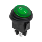 Złącze przełącznik kołyskowy okrągły 0-1 zielony 4 piny IP65