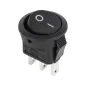 Złącze przełącznik kołyskowy okrągły 3 PIN 3A/250V czarny Złącze przełącznik kołyskowy okrągły 3 PIN 3A/250V czarny