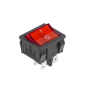 Złącze przełącznik prost.szer.4 pin poświetlany 230V czerwony