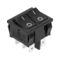 Złącze przełącznik prostokątny podwójny 0-1 6A czarny