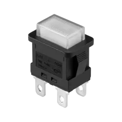 Złącze przełącznik PUSH 16A 250V podświetlany, biały