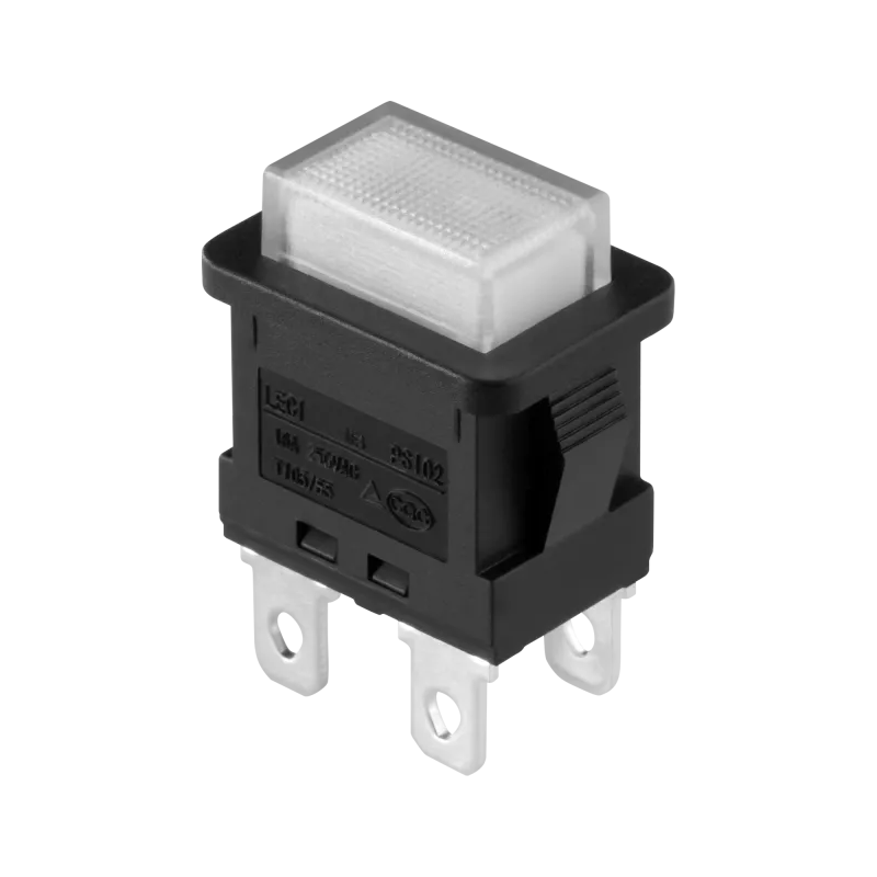 Złącze przełącznik PUSH 16A 250V podświetlany, biały Złącze przełącznik PUSH 16A 250V podświetlany, biały