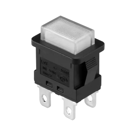 Złącze przełącznik PUSH 16A 250V podświetlany, biały