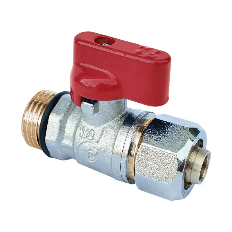 Zawór kulowy MINI do rur PEX 1/2"X16X2,0 Czerwony Zawór kulowy MINI do rur PEX 1/2"X16X2,0 Czerwony