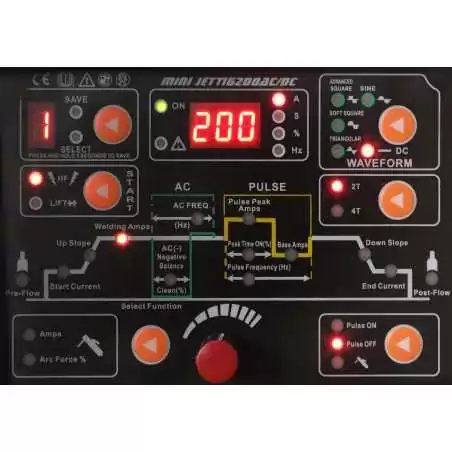 Spawarka inwertorowa MINI JET TIG AC/DC 200 IGBT Welder Fantasy+ uchwyt Parker