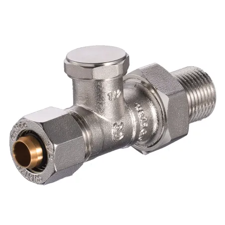 Zawór grzejnikowy do rur PE 16×2mm powrotny prosty 1/2" Calido