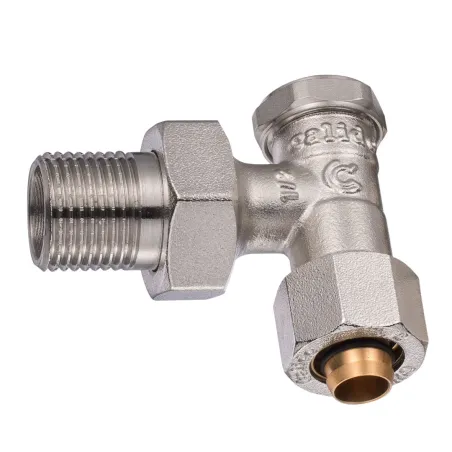 Zawór grzejnikowy do rur PE 16×2mm powrotny kątowy 1/2" Calido