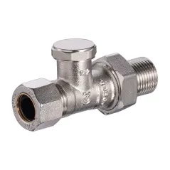 Zawór grzejnikowy do rur CU 15mm, powrotny, prosty 1/2" Calido