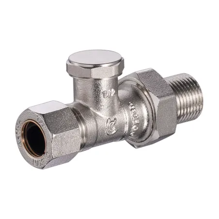 Zawór grzejnikowy do rur CU 15mm, powrotny, prosty 1/2" Calido