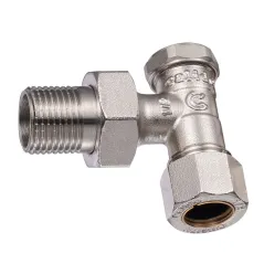 Zawór grzejnikowy do rur CU 15mm powrotny kątowy 1/2'' Calido