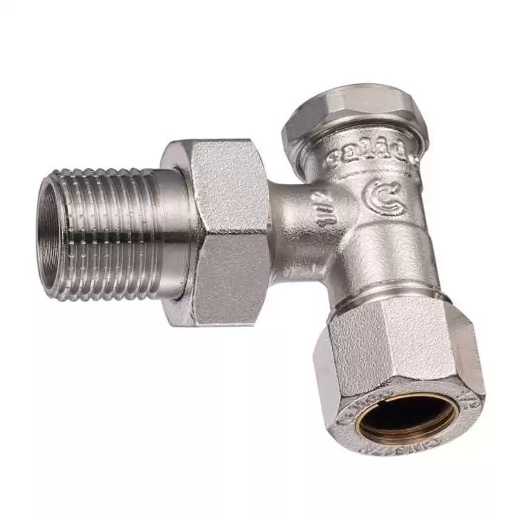 Zawór grzejnikowy do rur CU 15mm, powrotny, kątowy 1/2" Zawór grzejnikowy do rur CU 15mm, powrotny, kątowy 1/2"