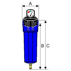 ATS FGO119 P FILTR 3/4" 3 micron max. 16bar 1980 l/min mechaniczny cząstki stałe