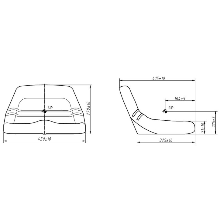 Siedzenie operatora 335x485x330 mm Siedzenie operatora 335x485x330 mm