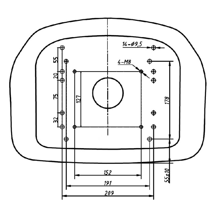 Siedzenie operatora 335x485x330 mm Siedzenie operatora 335x485x330 mm