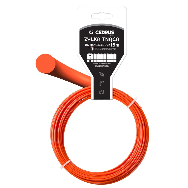 Żyłka tnąca 2.4/15m k okrągła pomarańcz Żyłka tnąca 2.4/15m k okrągła pomarańcz