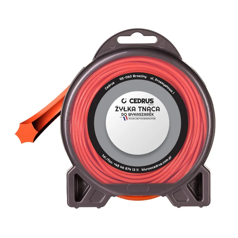 Żyłka tnąca 2.4/15m bl.gwiazdka pomarańcz Żyłka tnąca 2.4/15m bl.gwiazdka pomarańcz