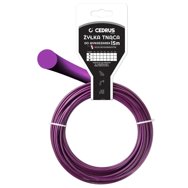 Żyłka tnąca 3.0/15m k okrągła fiolet Żyłka tnąca 3.0/15m k okrągła fiolet