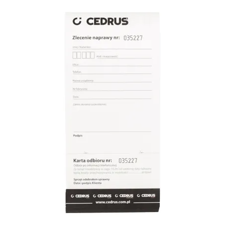 Bloczek serwisowy CEDRUS