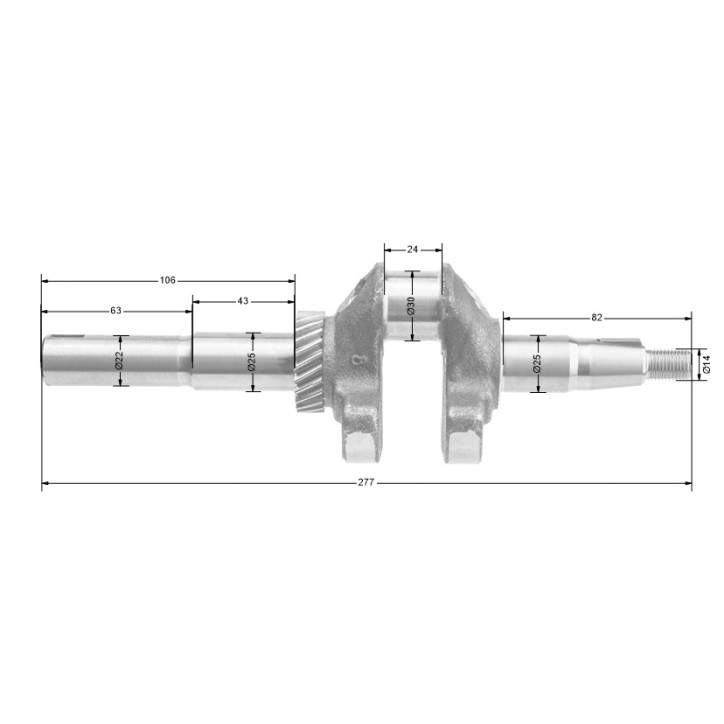 Wał korbowy Loncin LCP70FA LCP70FC B-E5 LC1P68FA CZĘŚĆ ORYGINALNA Wał korbowy Loncin LCP70FA LCP70FC B-E5 LC1P68FA CZĘŚĆ ORYGINALNA