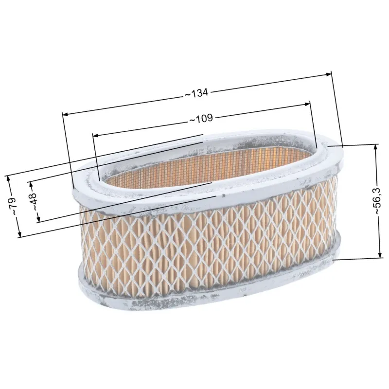 Filtr powietrza B&S owalny 7 - 8 HP pionowy wał Filtr powietrza B&S owalny 7 - 8 HP pionowy wał