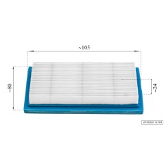 Filtr powietrza agregatu 105x80x24mm