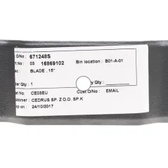 Nóż kosiarki Ariens deck 107cm XRD lewy CZĘŚĆ ORYGINALNA