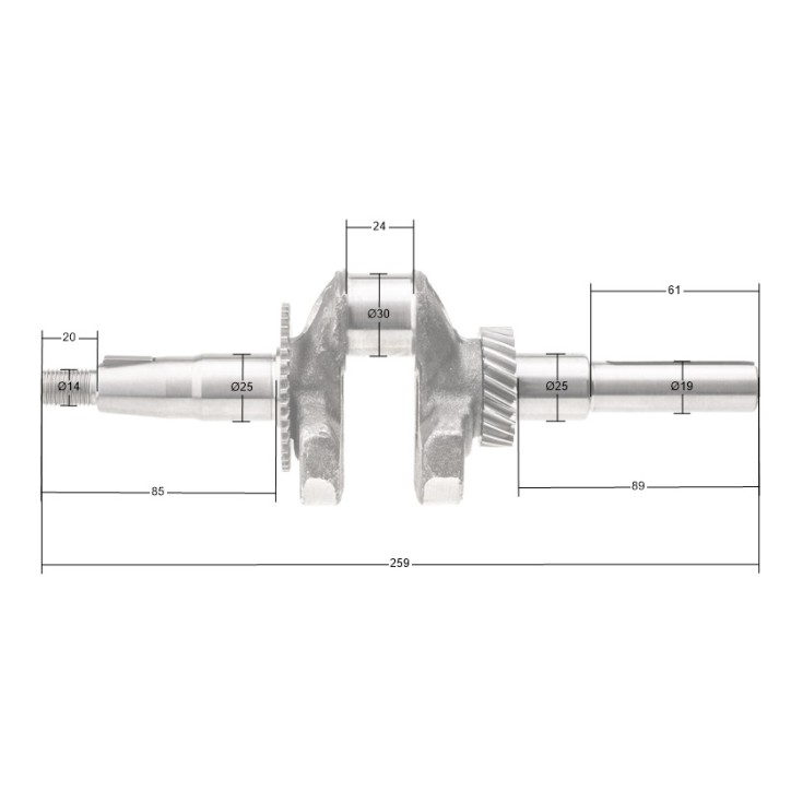 Wał korbowy Rato walcowy R210 19.05 mm Wał korbowy Rato walcowy R210 19.05 mm