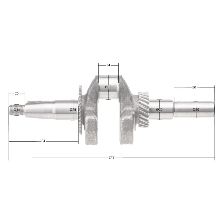 Wał korbowy Rato walcowy R210 20 mm Wał korbowy Rato walcowy R210 20 mm
