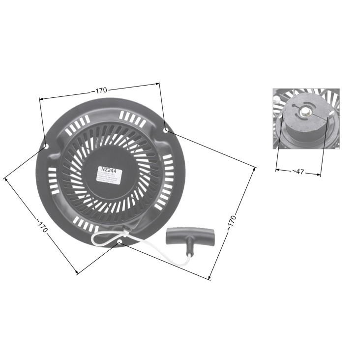 Rozrusznik NAC T475 T575 T675 metalowa obudowa kosiarki marketowe Rozrusznik NAC T475 T575 T675 metalowa obudowa kosiarki marketowe
