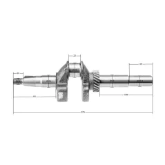 Wał korbowy Rato silnik RV170 długość 62 mm