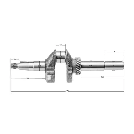 Wał korbowy Rato silnik RV170 długość 62 mm