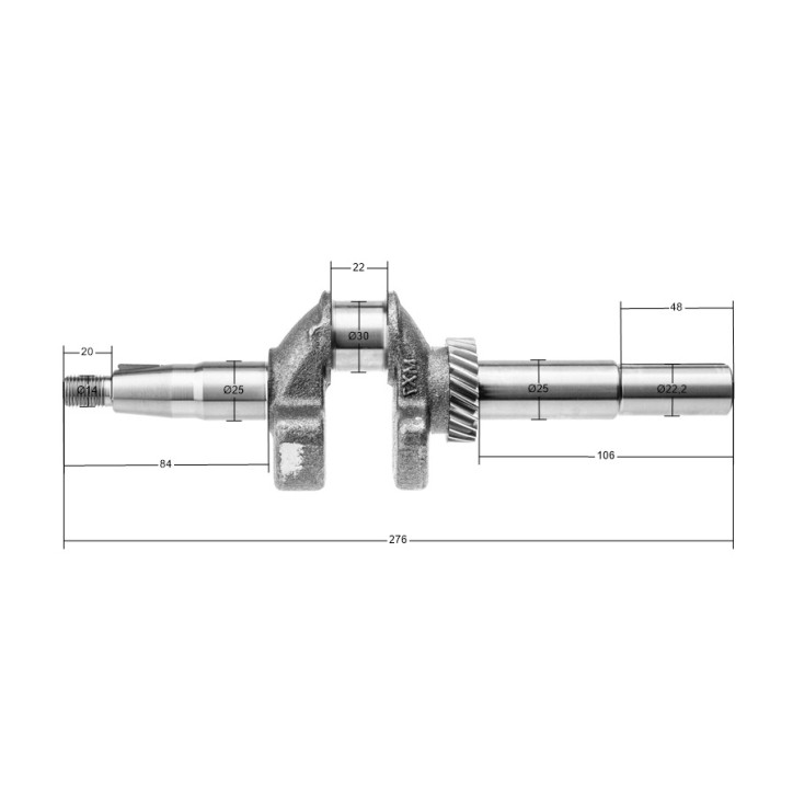 Wał korbowy Rato silnik RV170 długość 62 mm Wał korbowy Rato silnik RV170 długość 62 mm