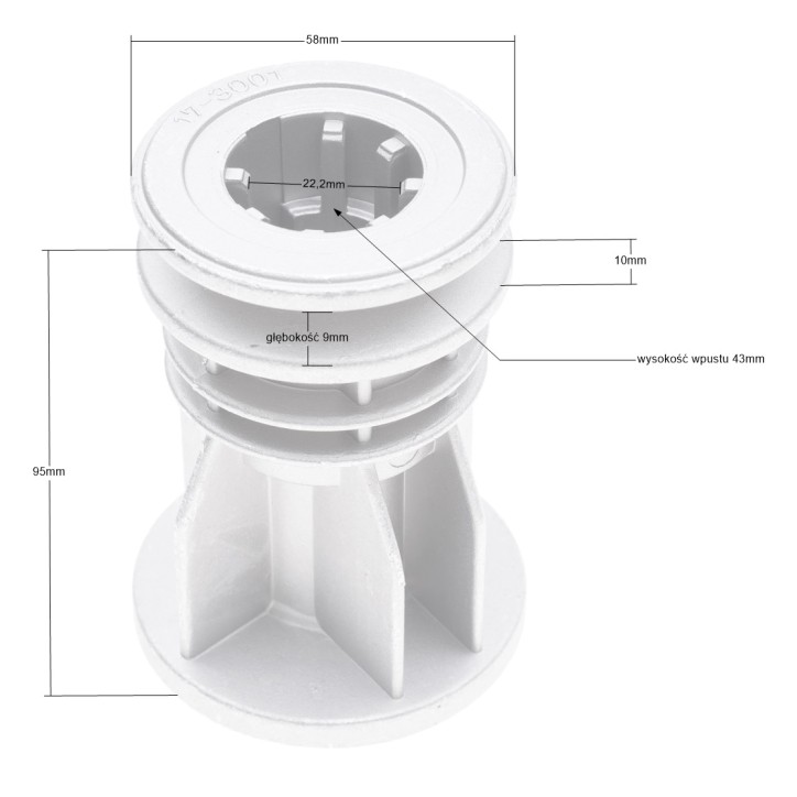 Adapter kosiarki Castel Garden F502 F504 PA502 PA504 22.2mm Adapter kosiarki Castel Garden F502 F504 PA502 PA504 22.2mm