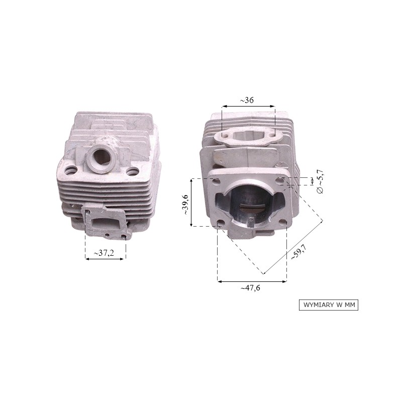 Cylinder NAC CG260 WLBC260-2ZXU 34mm wykaszarki marketowe