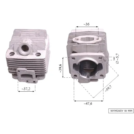 Cylinder NAC CG260 WLBC260-2ZXU 34mm wykaszarki marketowe