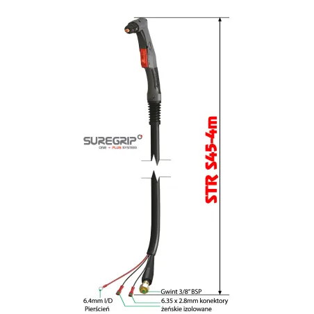 PLAZMA UCHWYT PLAZMOWY PARKER TRF S45 SUREGRIP 4m